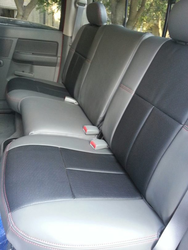 gray outer black insert red stitching dodge ram2